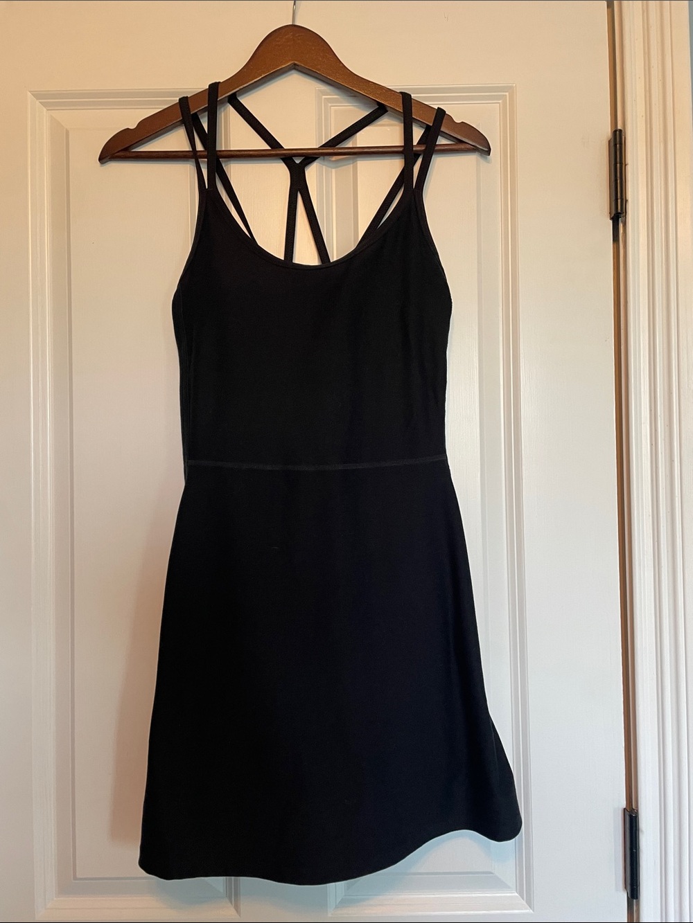 Old Navy Black Strappy Mini Dress with Crisscross Back